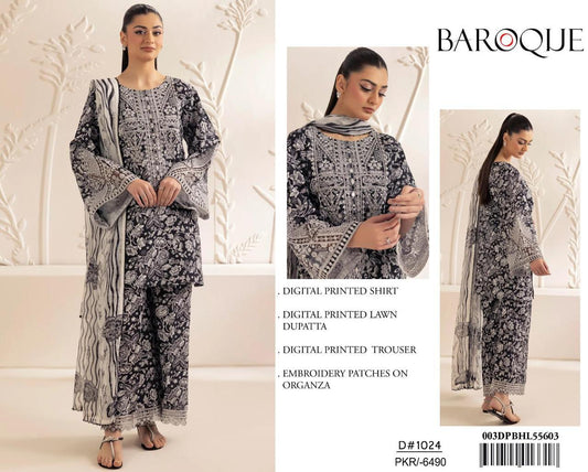 LAWN EMBROIDERY 3 PIECE SUIT